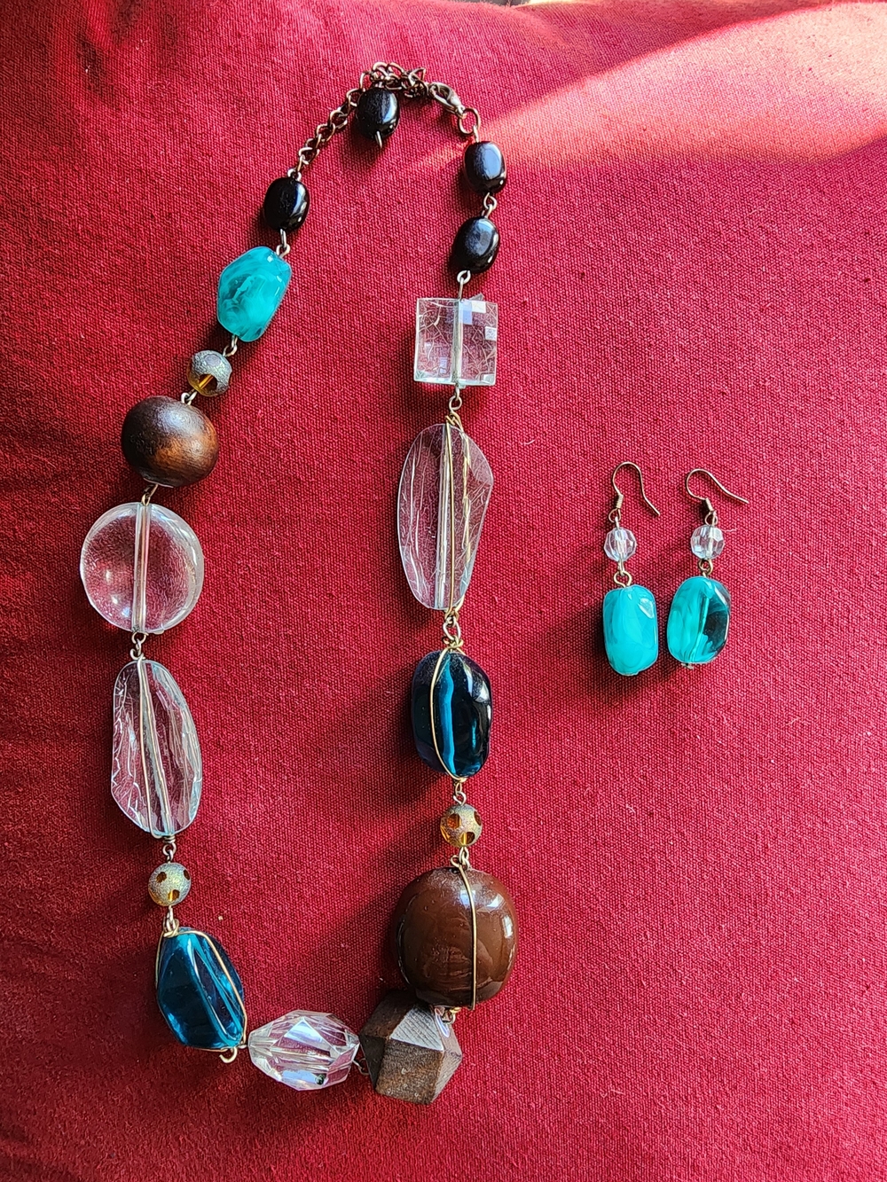 Chunky Bead Necklace & Earrings